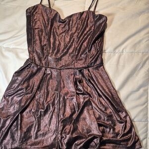 Fashion Nova Shimmering Bronze Mini Dress